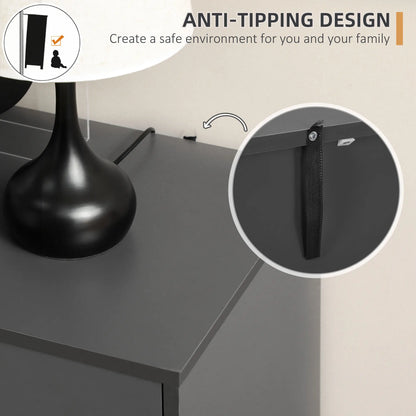 Sideboard Buffet Cabinet, Adjustable Shelves, Dark Grey Bar Cabinets at Gallery Canada