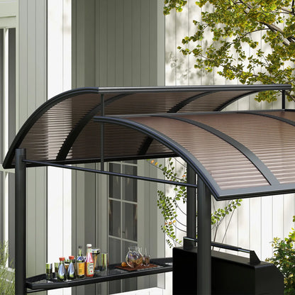 8' x 5' Grill Gazebo, Vented PC Roof, Side Shelves, Dark Grey BBQ Grill Gazebos at Gallery Canada