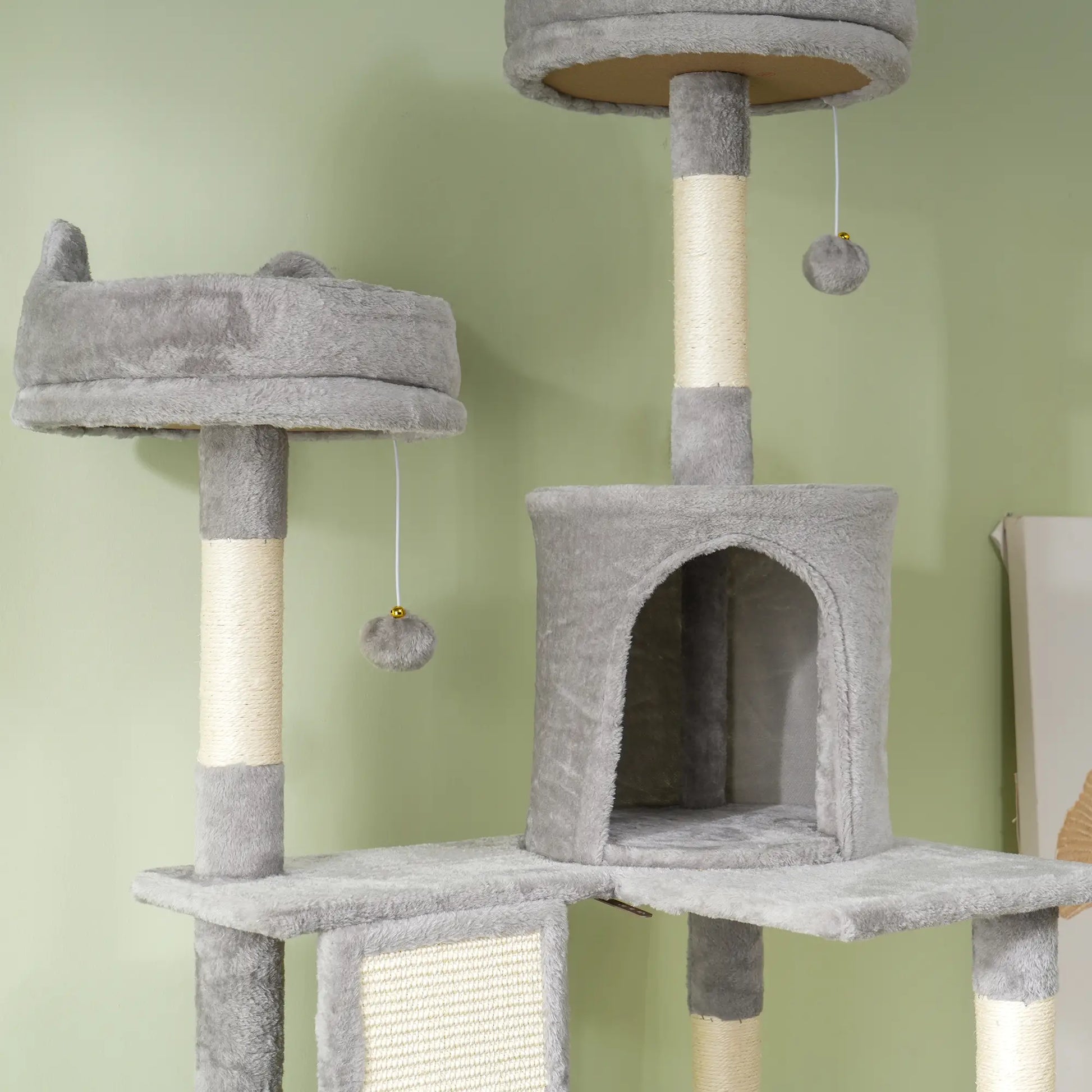 81" Large Cat Tree, Scratching Posts, Condos, Beds, Hammocks, Light Grey Cat Towers at Gallery Canada