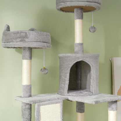 81" Large Cat Tree, Scratching Posts, Condos, Beds, Hammocks, Light Grey Cat Towers at Gallery Canada