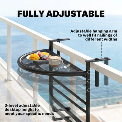 Adjustable Balcony Hanging Rail Table Metal Wall Desk Balcony Table Hanging at Gallery Canada