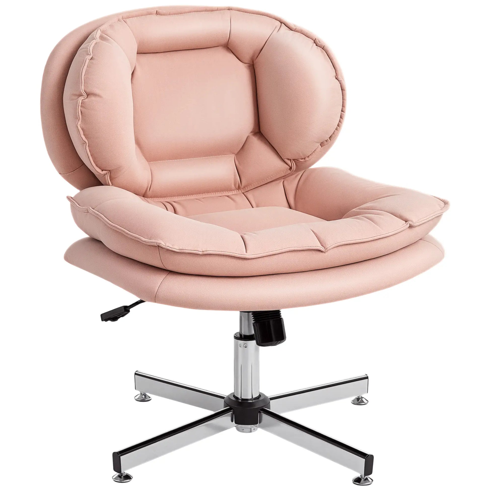 Criss Cross Chair, Armless Wide Office Chair, Tilting, No Wheels, Pink Task Chairs at Gallery Canada