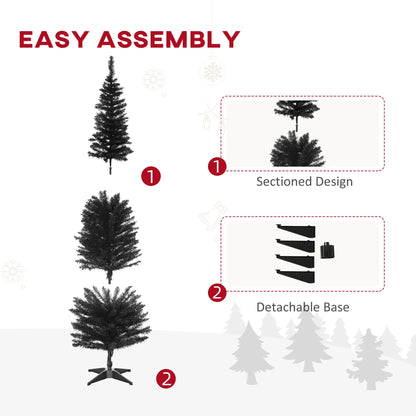 6 Pencil Slim Artificial Christmas Tree, Realistic Branches, Sturdy Metal Stand, Black Pencil Christmas Trees at Gallery Canada