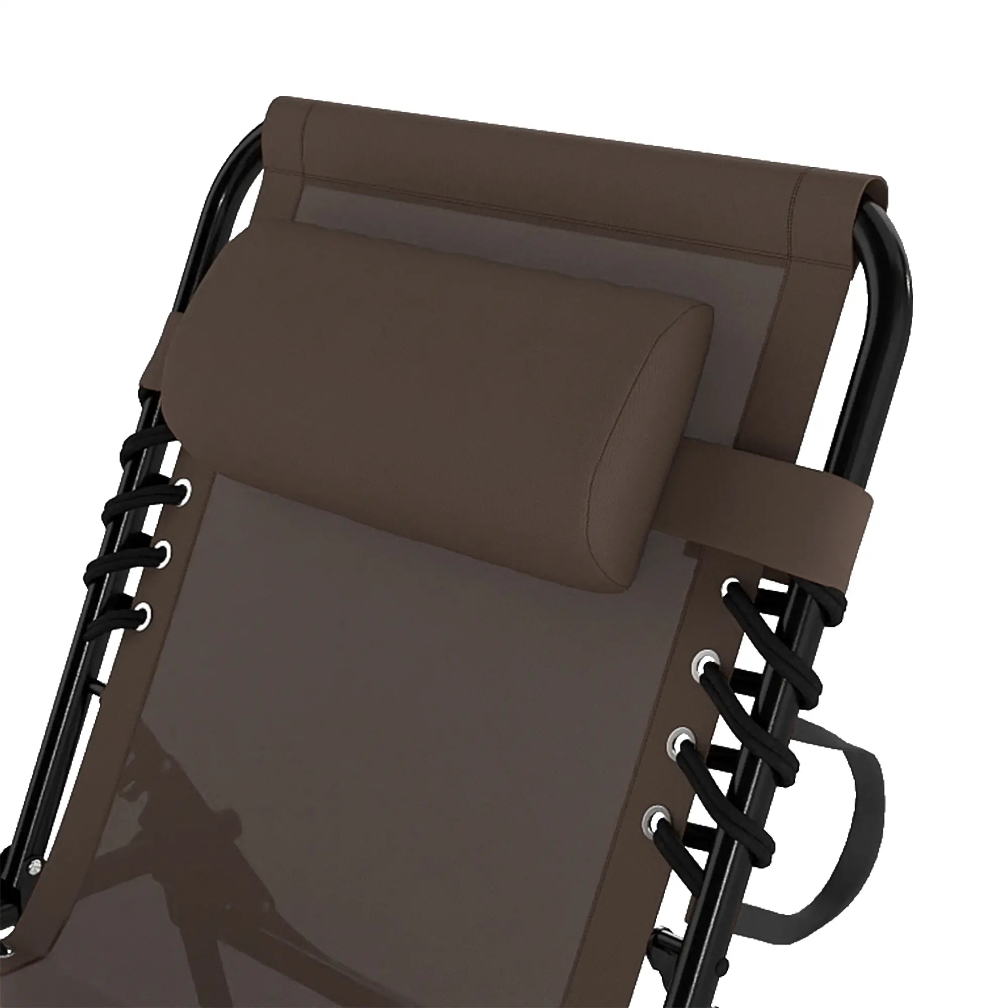 Outdoor Folding Chaise Lounge, Adjustable Backrest, Removable Pillow, Brown Lounger Chairs at Gallery Canada