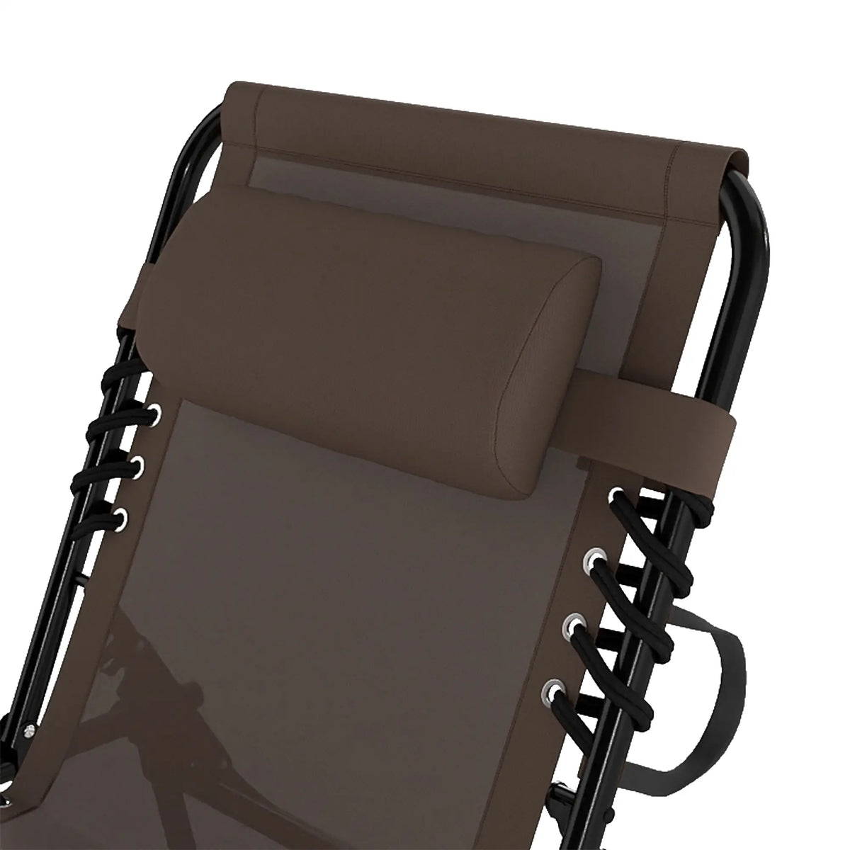 Outdoor Folding Chaise Lounge, Adjustable Backrest, Removable Pillow, Brown Lounger Chairs at Gallery Canada