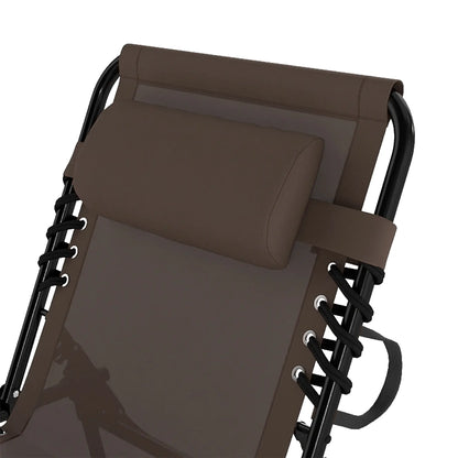 Outdoor Folding Chaise Lounge, Adjustable Backrest, Removable Pillow, Brown Lounger Chairs at Gallery Canada
