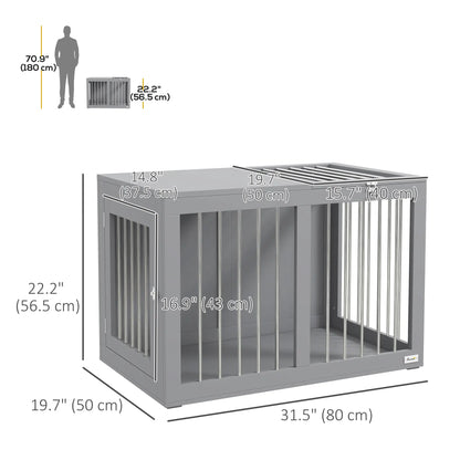 31.5" Dog Crate Furniture, Double Doors, Medium Dogs, Grey Houses, Kennels & Pens at Gallery Canada
