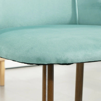 Upholstered Dining Chairs Set of 4, Velvet, Wood-Grain Steel Leg, Light Green Dining Chairs at Gallery Canada