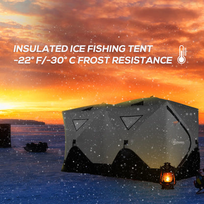 8-Person Ice Fishing Tent, Insulated, Ventilation Windows, Carry Bag, -22℉, Grey Ice Fishing Tents at Gallery Canada