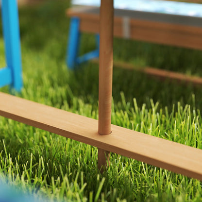 Kids Picnic Table Bench Set with Umbrella, Cushions, Boxes, Dinosaur Theme, Blue Kids Outdoor Furniture at Gallery Canada