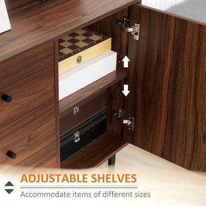 Kitchen Storage Sideboard, 2 Doors, 3 Drawers, Adjustable Shelves, Brown Bar Cabinets at Gallery Canada