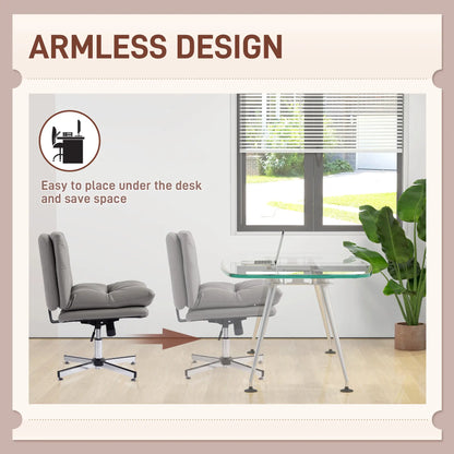 Armless Office Chair, Adjustable Height, Tilt Function, Grey Task Chairs at Gallery Canada