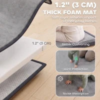 Tapis d'éveil pour bébé, 1,2" d'épaisseur, 71" x 59", flanelle douce, gris foncé, gris foncé