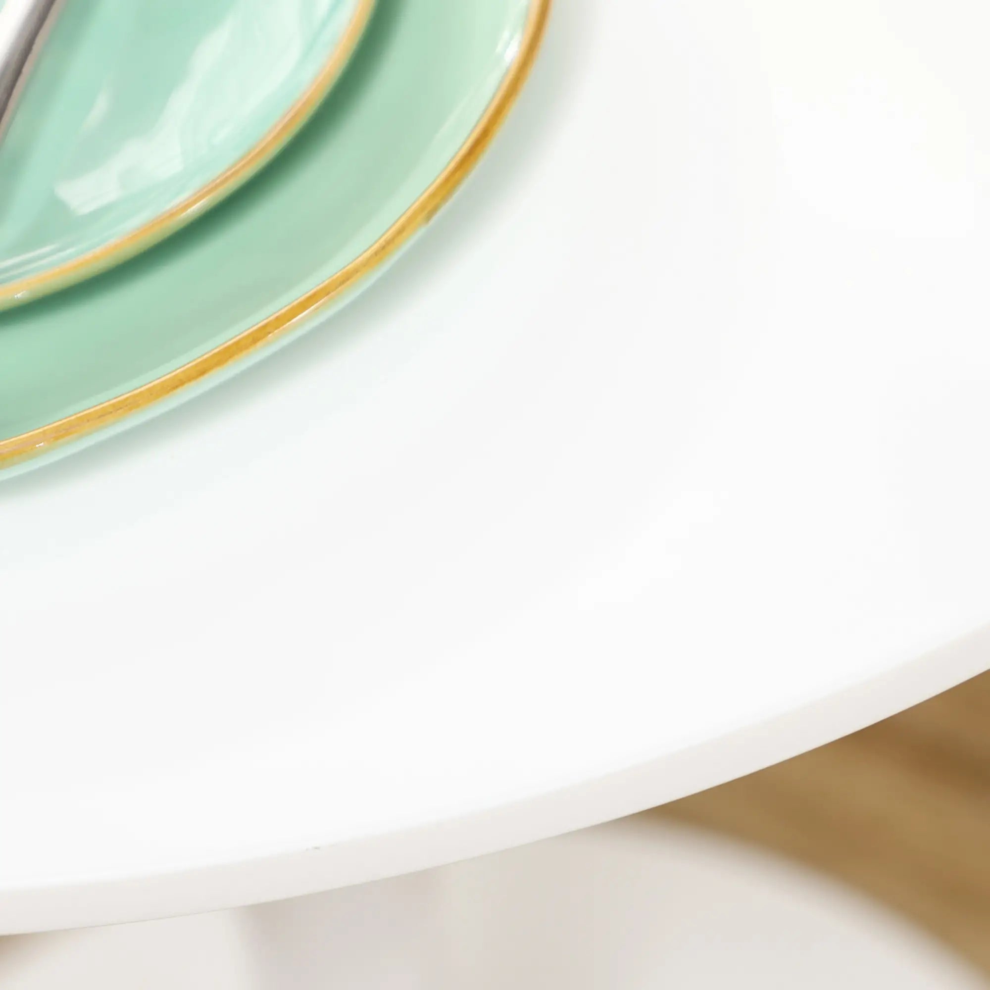 Modern Kitchen Table for 2, Round Dining Table, Steel Base, White Bar Tables & Dining Tables at Gallery Canada