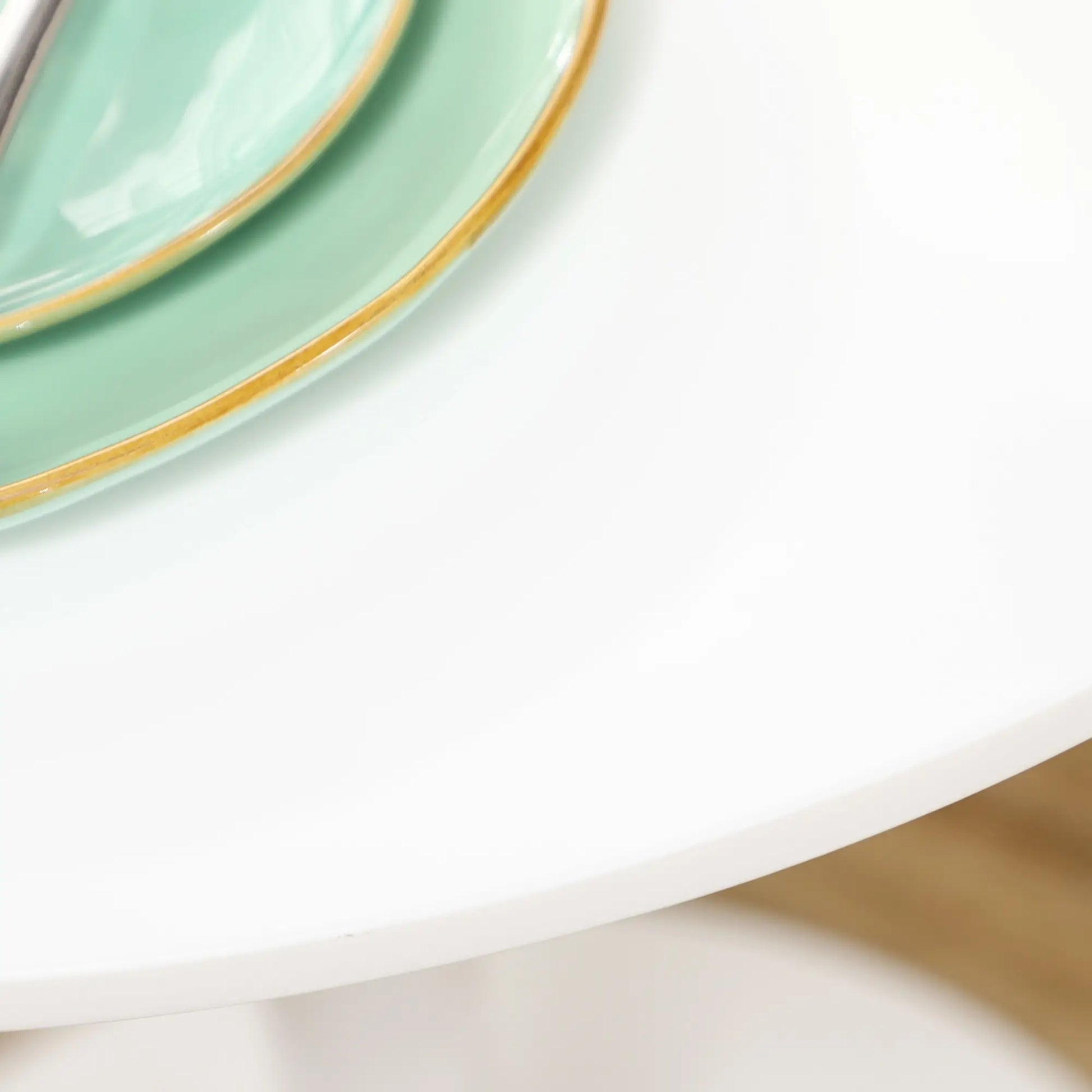 Modern Kitchen Table for 2, Round Dining Table, Steel Base, White Bar Tables & Dining Tables at Gallery Canada