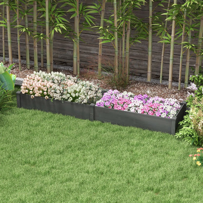 Garden Bed, 2 Planter Boxes, Non-Woven Fabric Liner, 96" x 24" x 10", Grey Raised Garden Beds at Gallery Canada