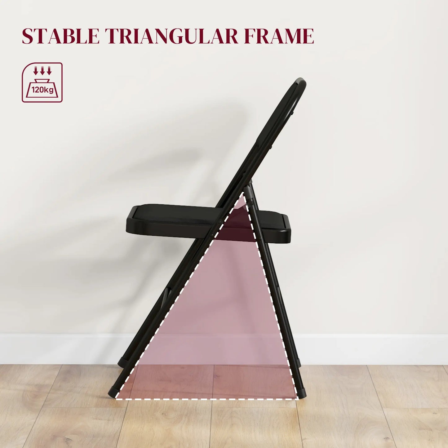 Set of 6 Metal Foldable Chairs, Linen Padded with Cushion Seat, Black Dining Chairs at Gallery Canada