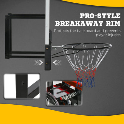 Wall Mounted Basketball Hoop, 43'' x 30'' Shatter Proof Backboard, Indoor Outdoor, Black Basketball at Gallery Canada