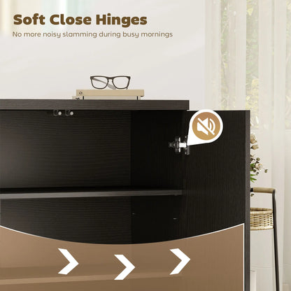 Sideboard Buffet Cabinet Set Of 2, Kitchen Cabinet, Distressed Black Grey Bar Cabinets at Gallery Canada