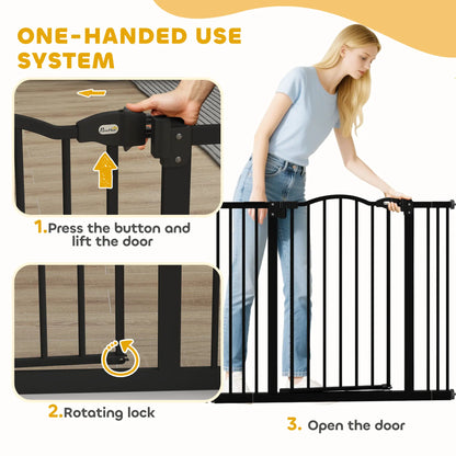 Extra Tall Dog Gate with Door, 29"-39", Black Pet Gates at Gallery Canada