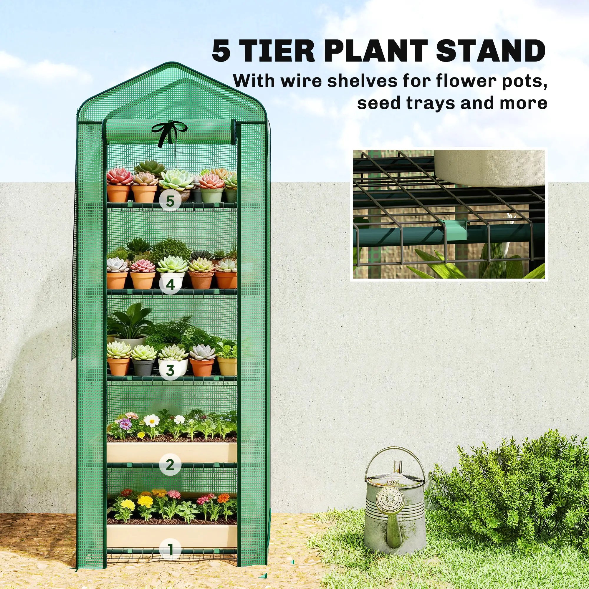 Mini Greenhouse With Screen Roof, 27.6