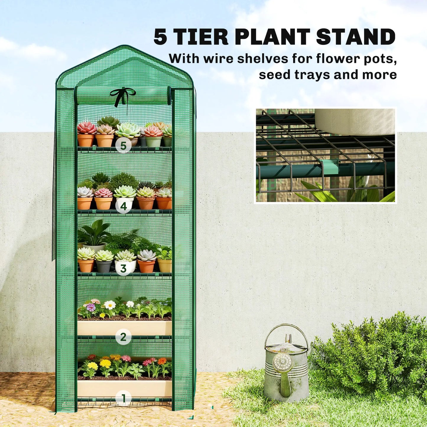 Mini Greenhouse With Screen Roof, 27.6" x 19.7" x 75.6", Green Portable Greenhouses at Gallery Canada