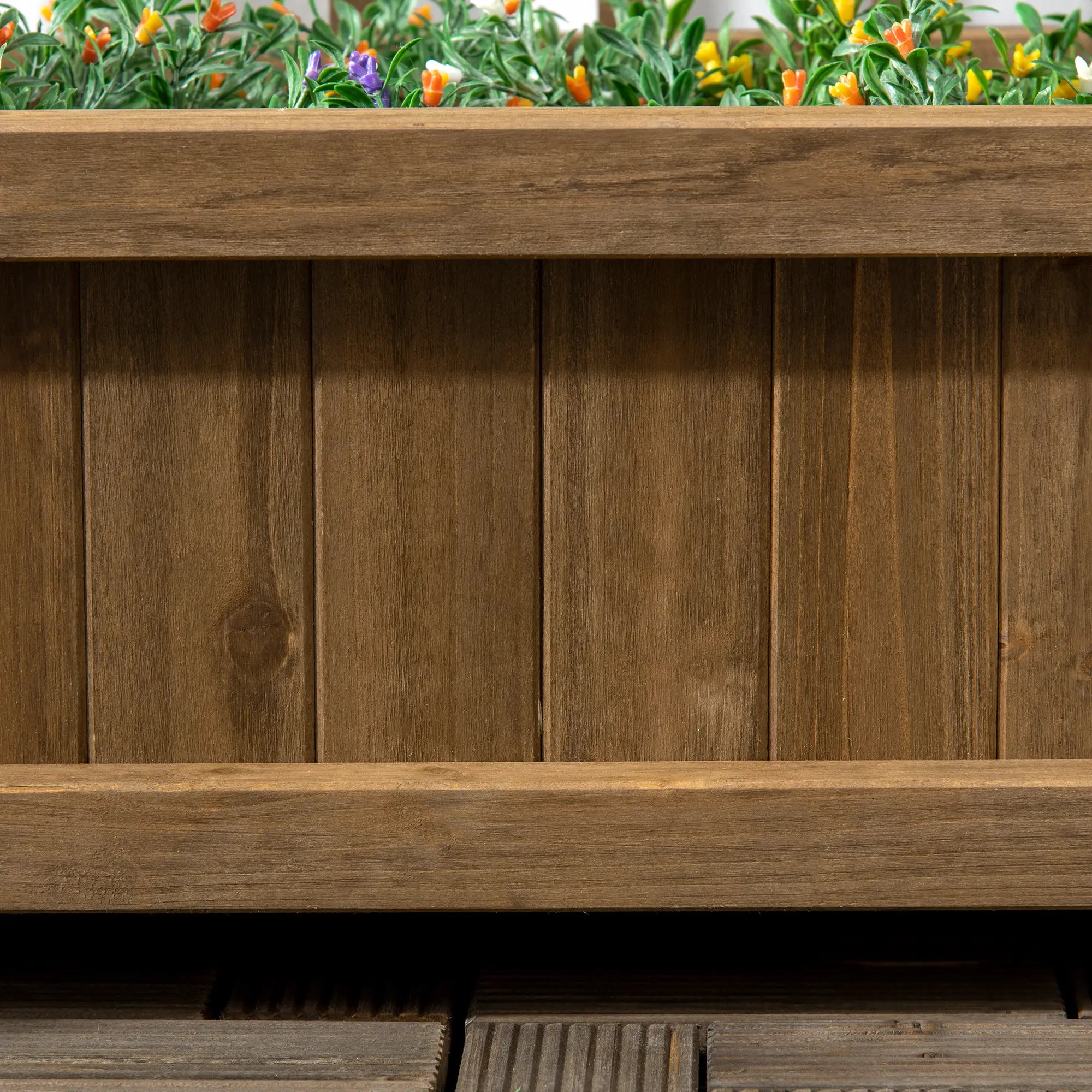 Wood Raised Garden Bed Planter with Trellis, Indoor Outdoor, Coffee Wooden Planter Boxes at Gallery Canada