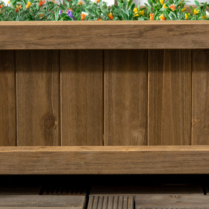 Wood Raised Garden Bed Planter with Trellis, Indoor Outdoor, Coffee Wooden Planter Boxes at Gallery Canada