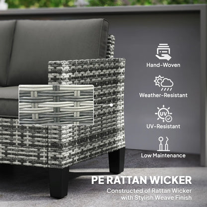 2 Seater Rattan Outdoor Sofa with Cushions, Dark Grey Patio Furniture Sets at Gallery Canada