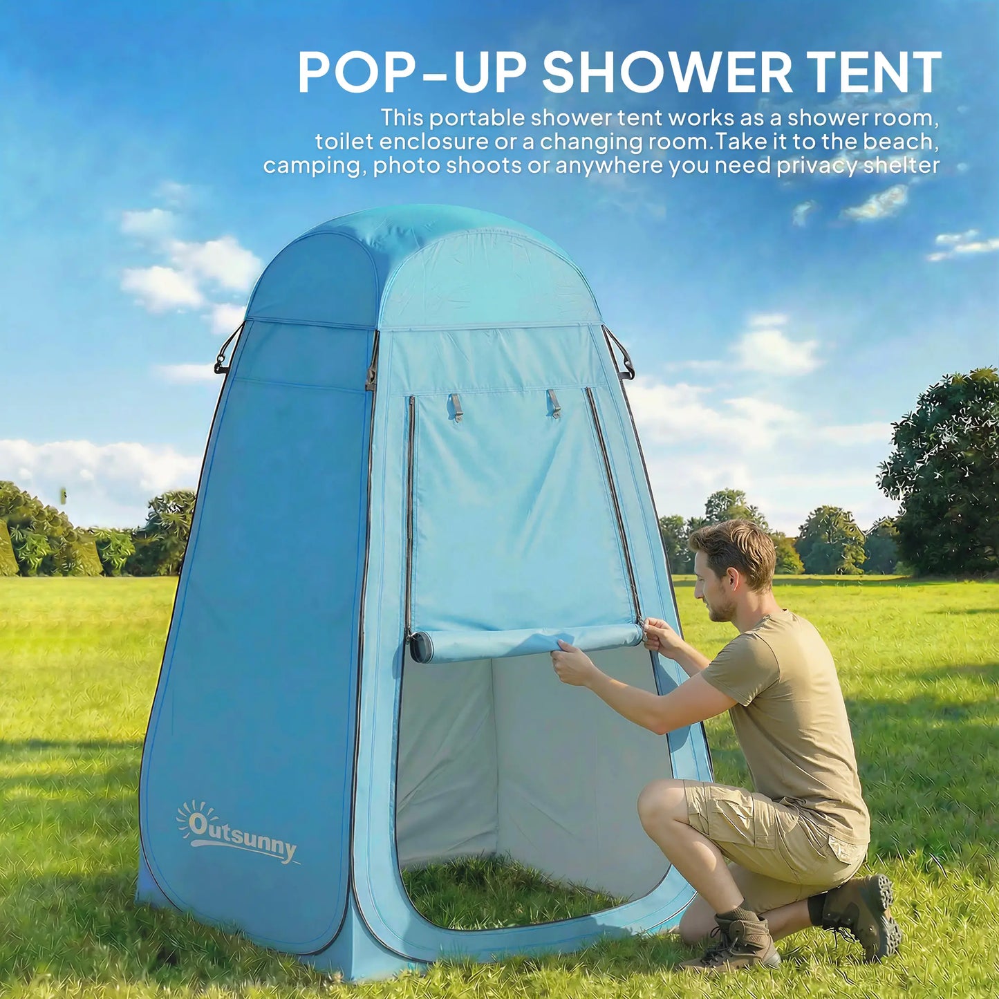 Pop Up Shower Tent, Portable Privacy Room, Blue Camping Tents at Gallery Canada