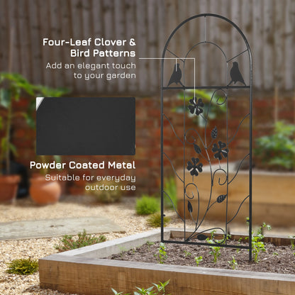 2 Pack Metal Garden Trellis, Birds and Leaves Grid Panels, 39" Tall Plant Stands at Gallery Canada