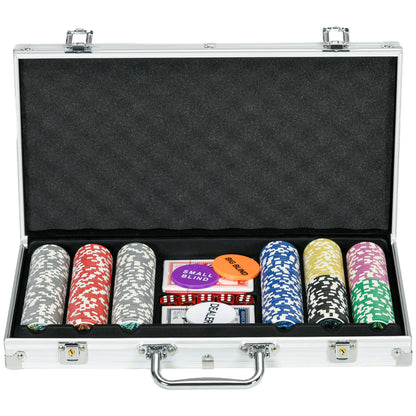 300-Piece Poker Chips Set, Mat, Chips, 2 Card Decks, Dealer, 5 Dices Game Tables at Gallery Canada