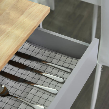 Rolling Kitchen Island Cart, Wood Top, Storage Drawer, Towel Bar, Shelves, Grey Kitchen Islands & Kitchen Carts at Gallery Canada