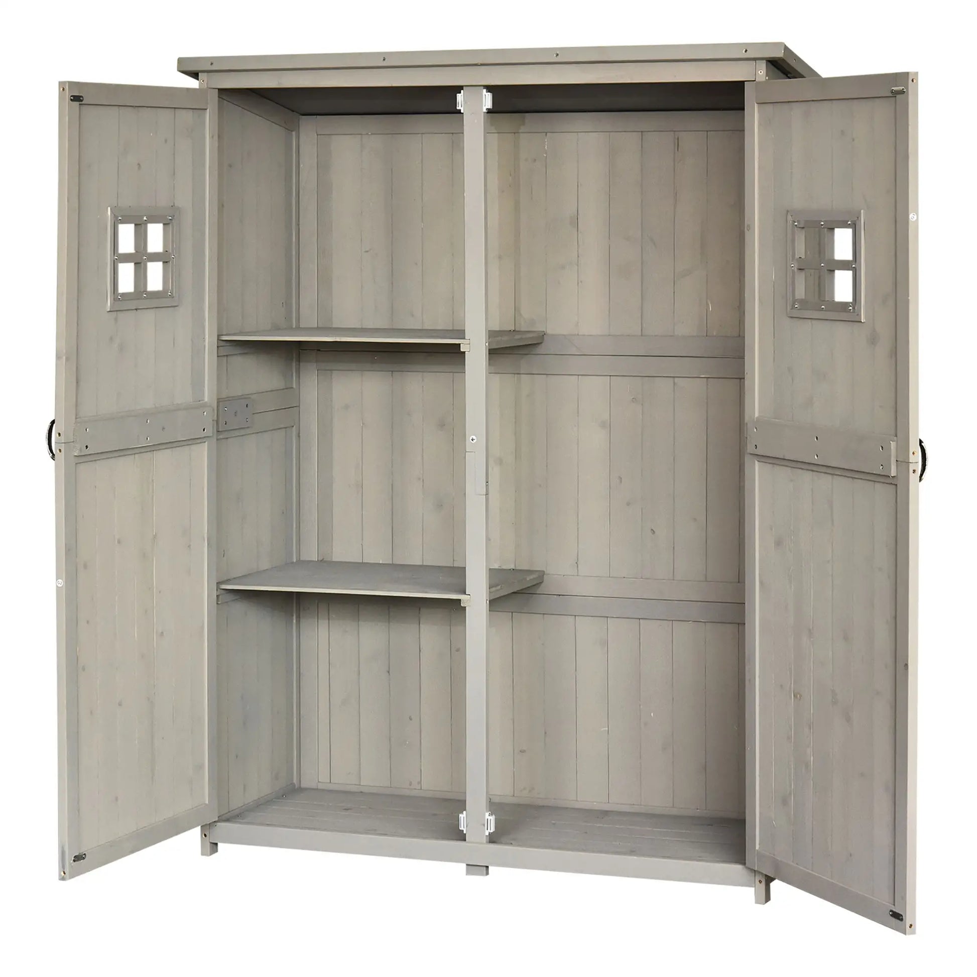 4x1.5ft Wooden Garden Storage Shed, Outdoor Tool Cabinet, Grey Sheds at Gallery Canada