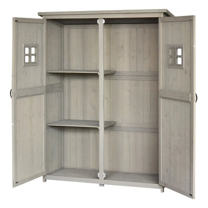 4x1.5ft Wooden Garden Storage Shed, Outdoor Tool Cabinet, Grey Sheds at Gallery Canada