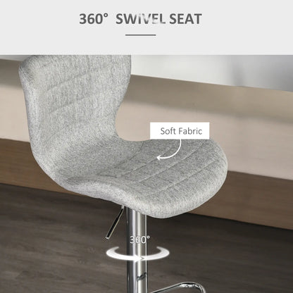 Set of 2 Adjustable Swivel Bar Stools, Counter Height, Grey Bar Stools at Gallery Canada