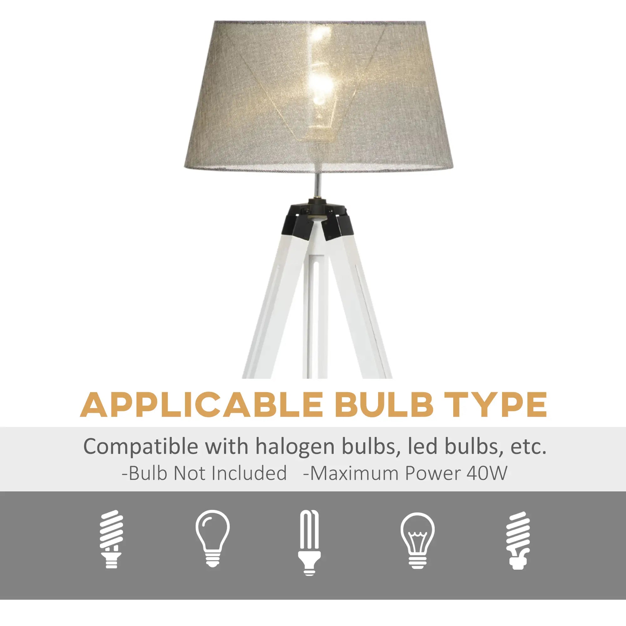 Adjustable Height Wooden Floor Lamp, E26 Base, and Grey, White Floor Lamps & Ceiling Fan Lights at Gallery Canada