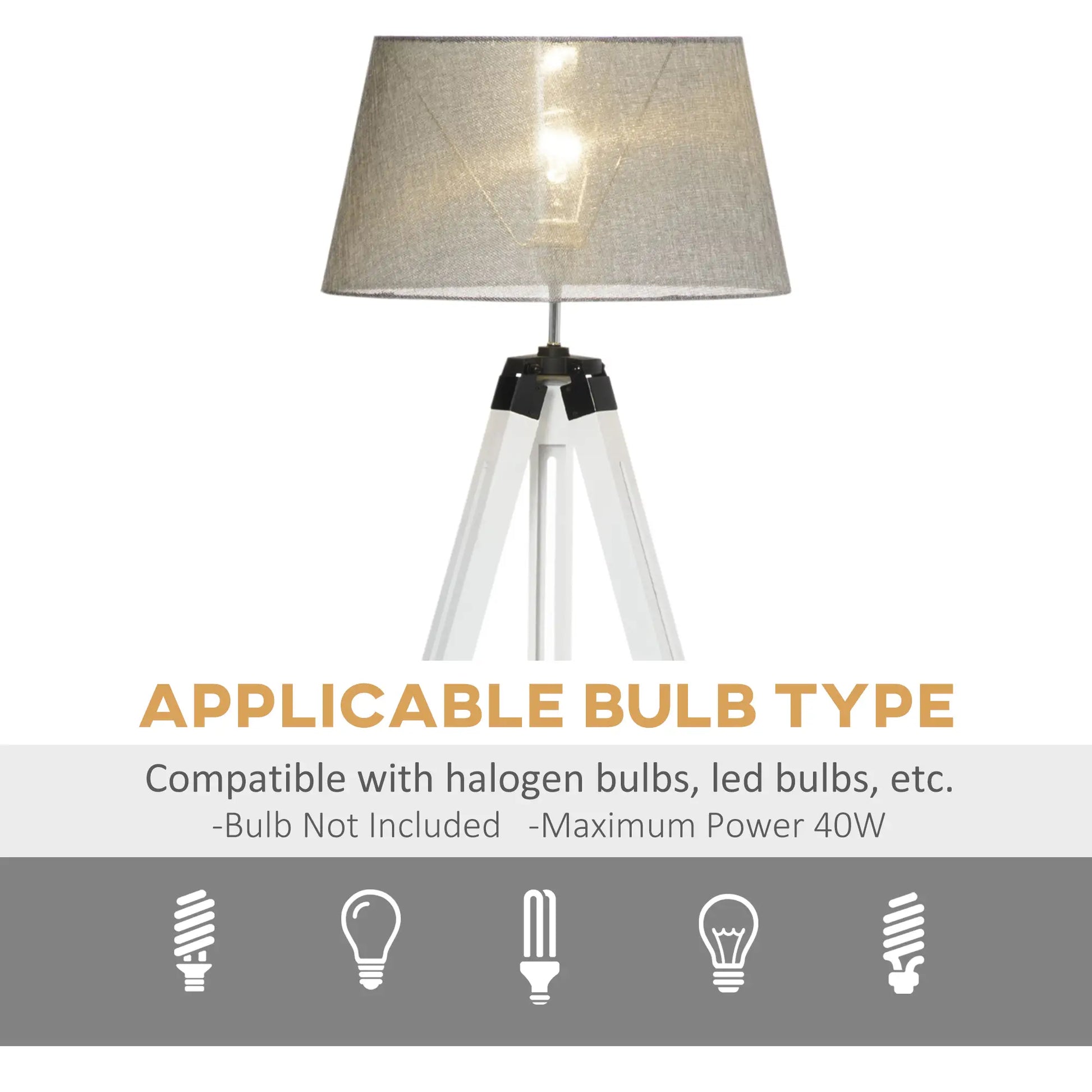 Adjustable Height Wooden Floor Lamp, E26 Base, and Grey, White Floor Lamps & Ceiling Fan Lights at Gallery Canada