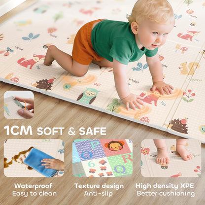 Foldable Baby Play Mat, Reversible Foam Crawling Mat, Toddler Nursery Kids Gym & Playmats at Gallery Canada