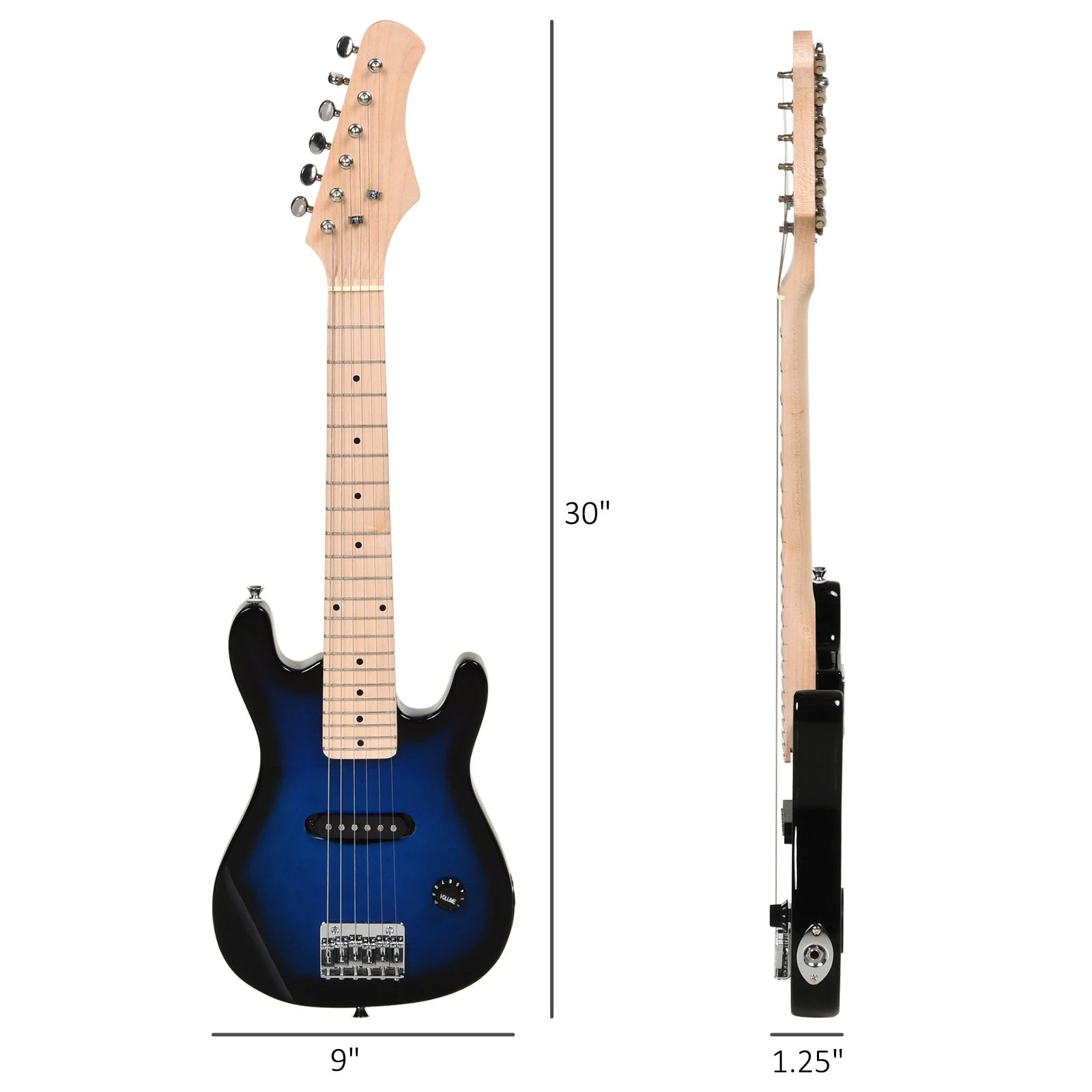30 Inch Kids Electric Guitar, 3/4 Size, Starter Kit, Blue/Black Electronic Musical Pianos at Gallery Canada
