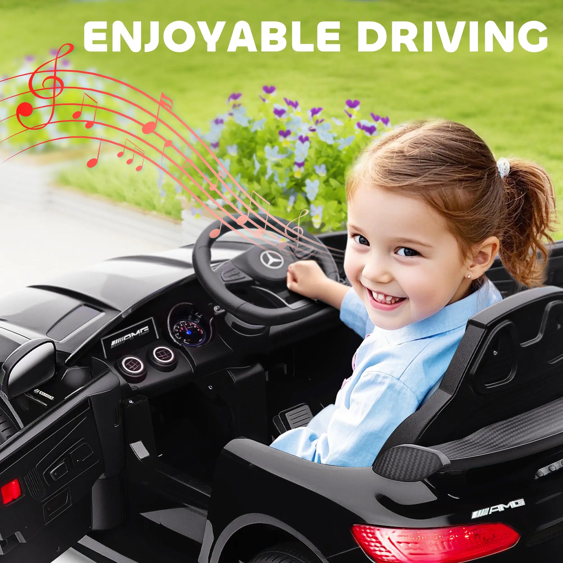 12V Battery Powered Kids Electric Car, Remote, Lights, Music Horn, Black Electric Toy Cars at Gallery Canada