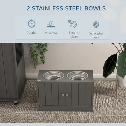 Elevated Dog Bowls for Large Dogs, 2 Stainless Steel Bowls, Grey Dog Bowls at Gallery Canada