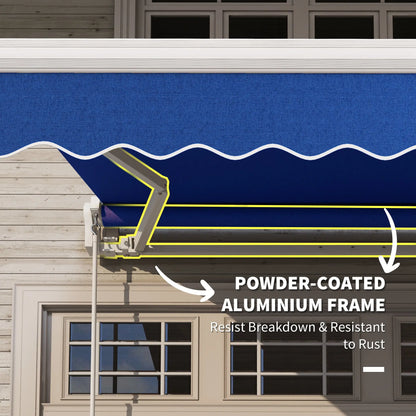 8'x7' Manual Retractable Patio Awning, Sun Shade Canopy, Blue Door Awnings at Gallery Canada