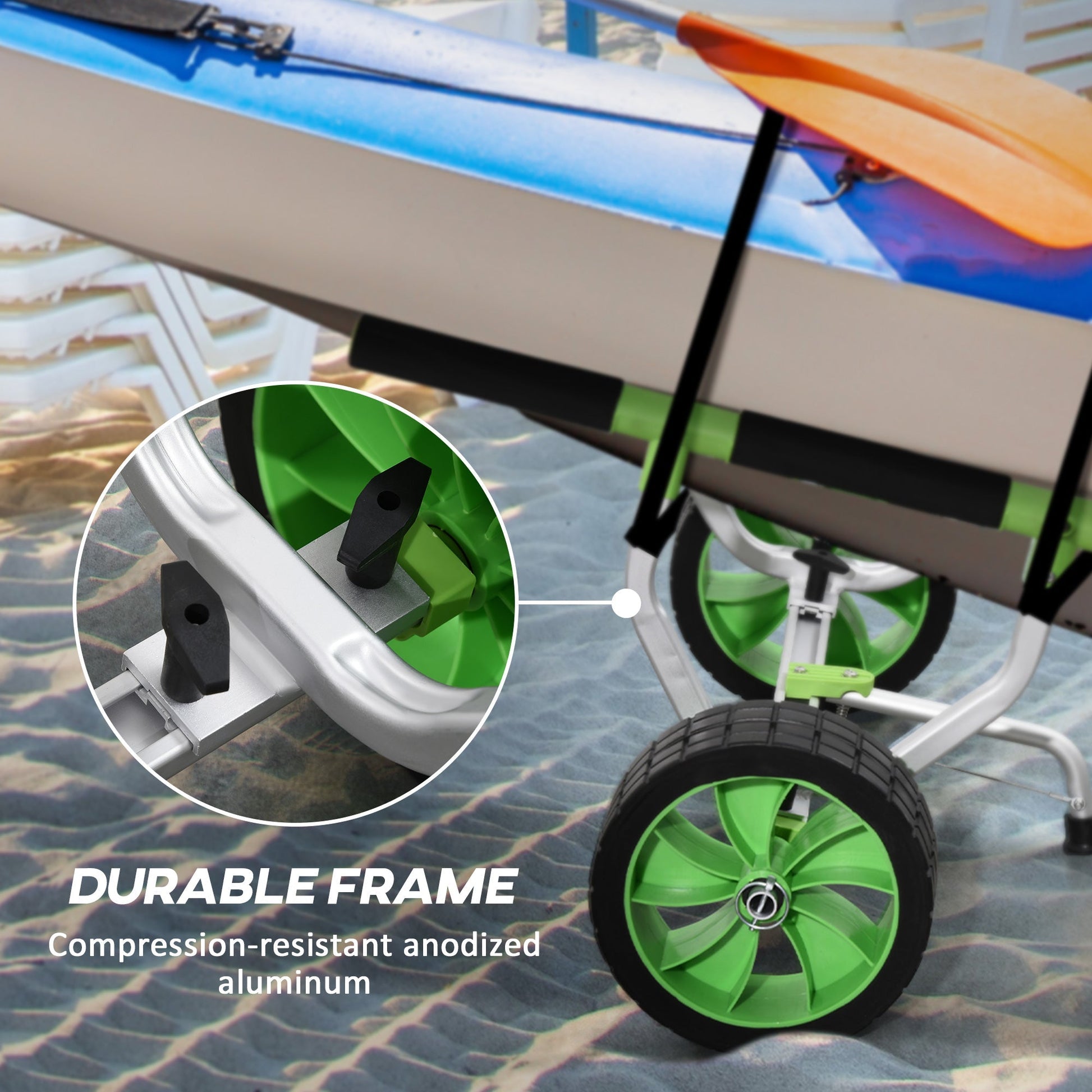 Kayak Cart Dolly with Adjustable Width and Flat-Free Wheels, Aluminum Frame, for Kayaks, Canoes, Paddleboards at Gallery Canada