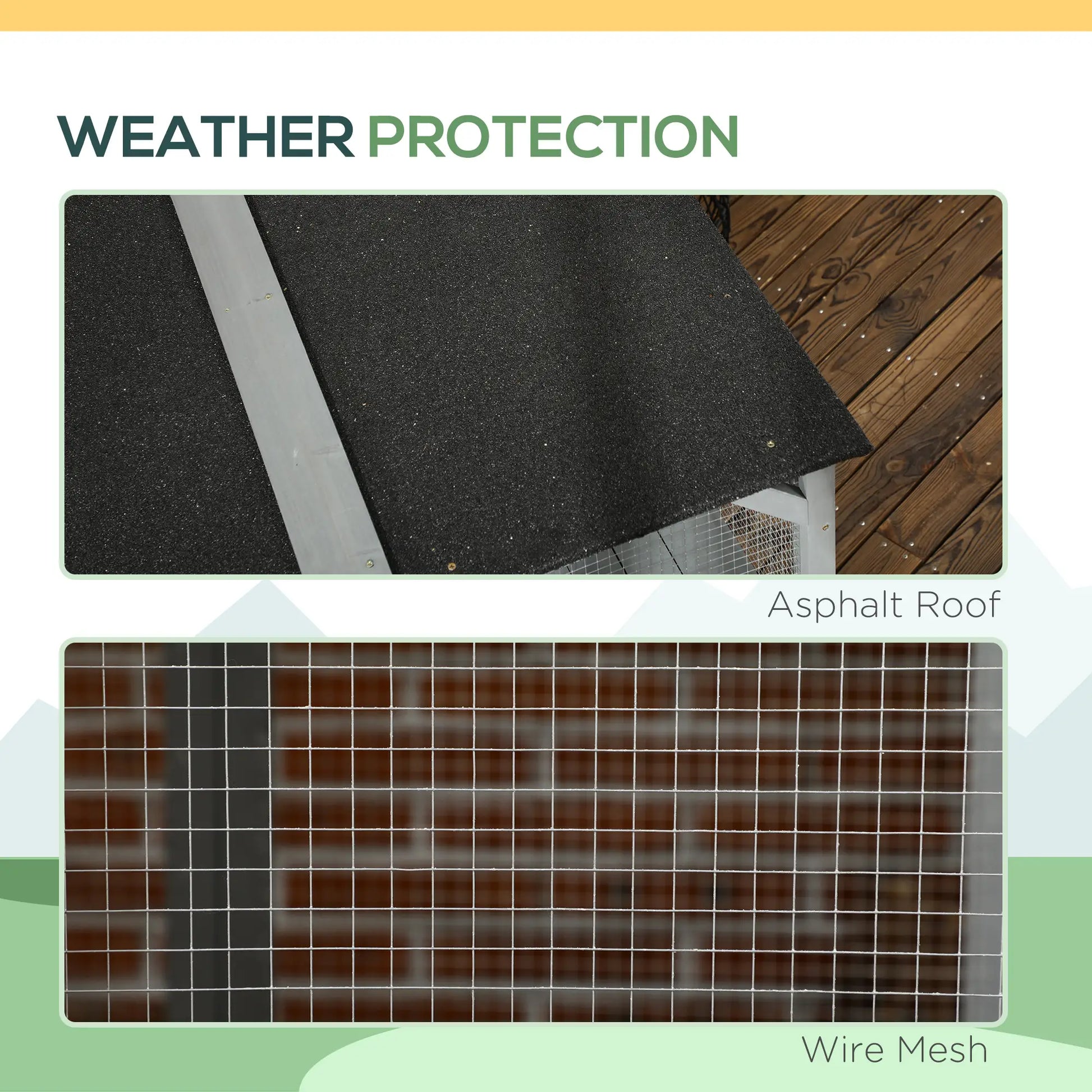 Wooden Cat Catio, 76"L Outdoor Cat House, Asphalt Roof, Light Grey Outdoor Cat Enclosures at Gallery Canada