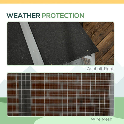 Wooden Cat Catio, 76"L Outdoor Cat House, Asphalt Roof, Light Grey Outdoor Cat Enclosures at Gallery Canada