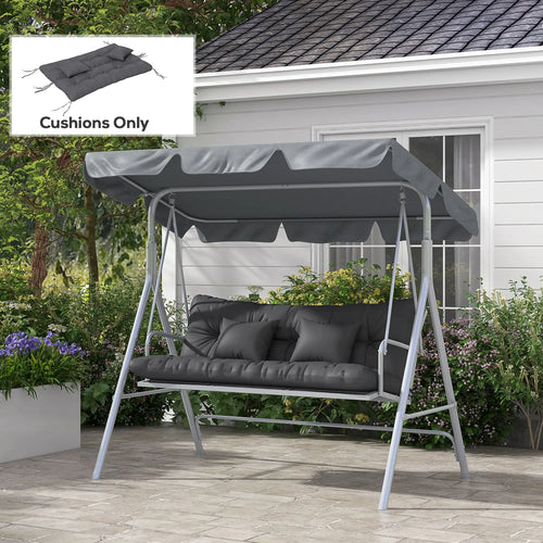 4-Piece Patio Chair Cushion Set, Back and Seat Pillows, Grey