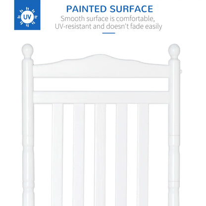 Wooden Outdoor Rocking Chair, Patio Chair with Slatted Back, White Outdoor Rocking Chairs at Gallery Canada