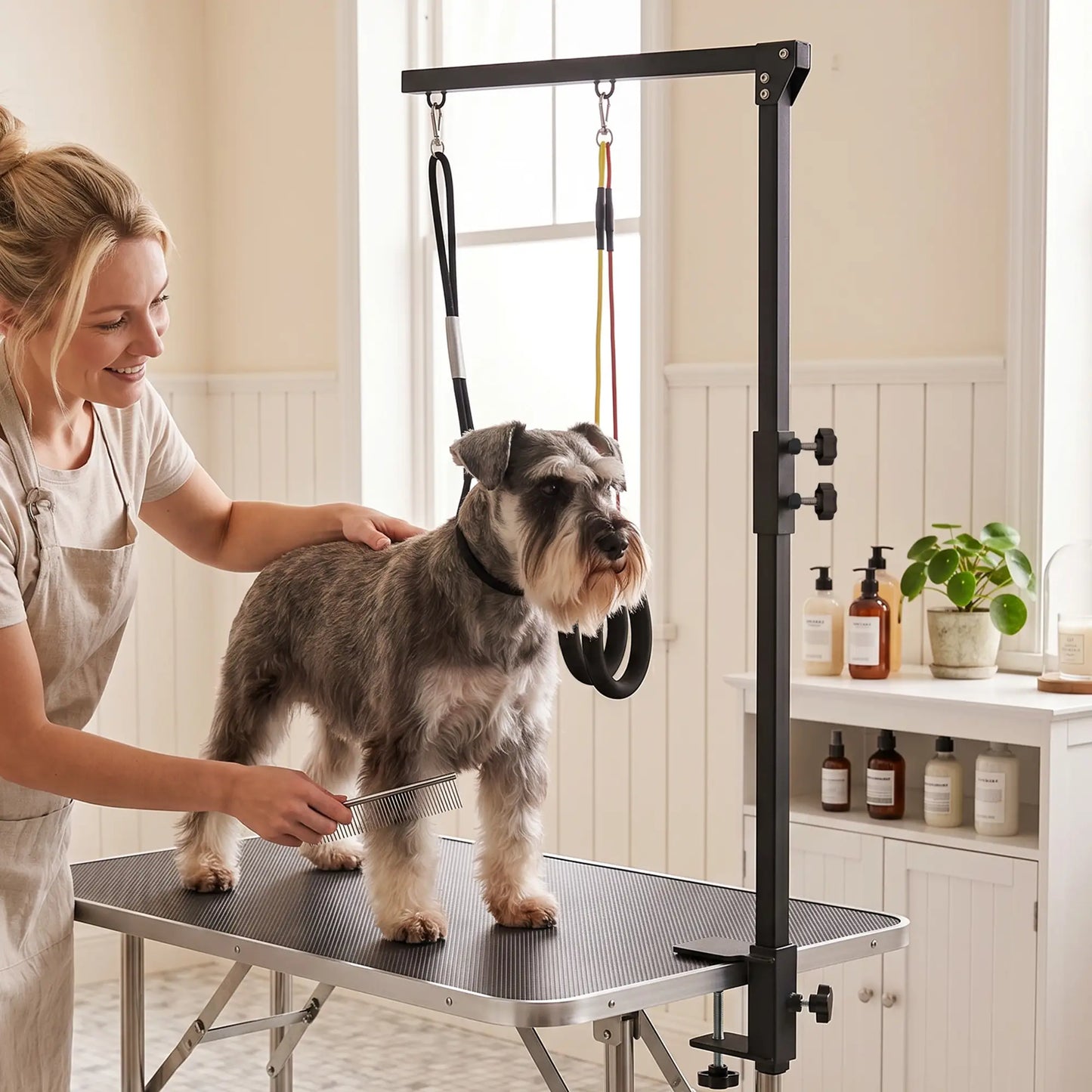 Dog Grooming Arm With Clamp, Adjustable, 18.9"-32.3", Black
