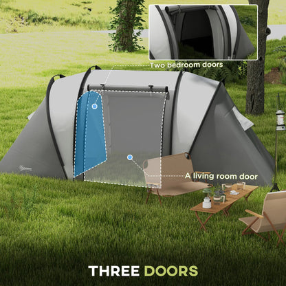 Camping Tent, 2 Bedrooms, Living Area, 3000mm Waterproof, Grey Camping Tents at Gallery Canada